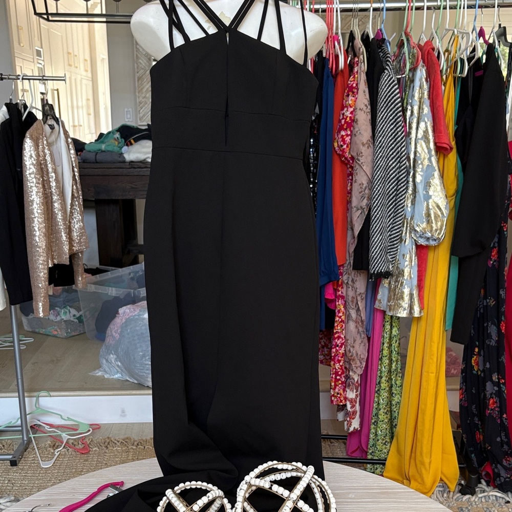 BCBGMaxAzria Black Strappy Formal Gown
